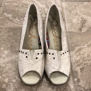 Skechers Womens Cloth Wedge (3.5”)‎ Open Toe Sandals